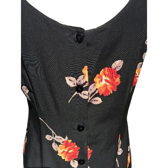 Debra Martin Black dress with peach flowers  & swag tie front Size 14 - Picture 5 of 12